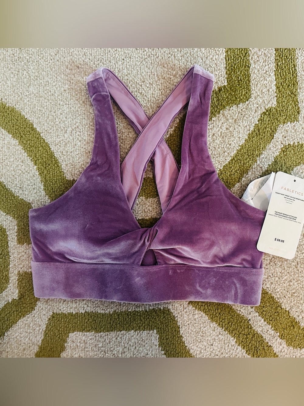 Plush Velvet Crisscross Bralette - Purple